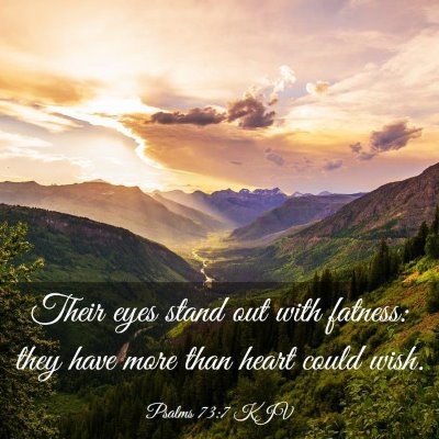 Picture 03 - Psalms 73:7 KJV - Their eyes stand out with fatness: they have more - Bible Verse Picture