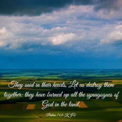 Picture 03 - Psalms 74:8 KJV - They said in their hearts, Let us destroy them - Bible Verse Picture