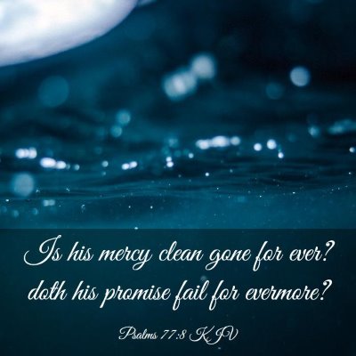 Picture 03 - Psalms 77:8 KJV - Is his mercy clean gone for ever? doth his - Bible Verse Picture