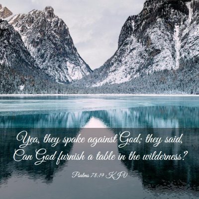 Picture 03 - Psalms 78:19 KJV - Yea, they spake against God; they said, Can God - Bible Verse Picture