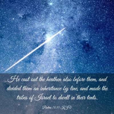 Picture 03 - Psalms 78:55 KJV - He cast out the heathen also before them, and - Bible Verse Picture