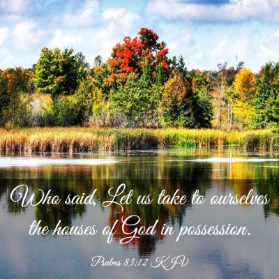 Picture 03 - Psalms 83:12 KJV - Who said, Let us take to ourselves the houses of - Bible Verse Picture