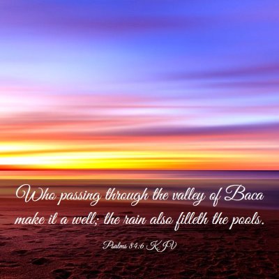 Picture 03 - Psalms 84:6 KJV - Who passing through the valley of Baca make it a - Bible Verse Picture