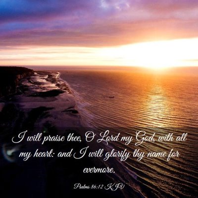 Picture 03 - Psalms 86:12 KJV - I will praise thee, O Lord my God, with all my - Bible Verse Picture