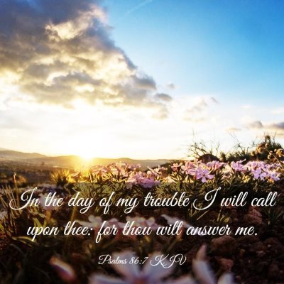 Picture 03 - Psalms 86:7 KJV - In the day of my trouble I will call upon thee: - Bible Verse Picture