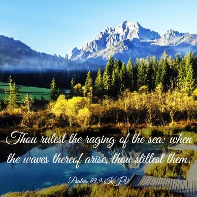 Picture 03 - Psalms 89:9 KJV - Thou rulest the raging of the sea: when the waves - Bible Verse Picture