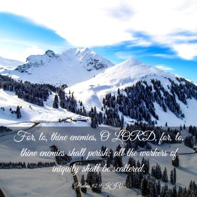 Picture 03 - Psalms 92:9 KJV - For, lo, thine enemies, O LORD, for, lo, thine - Bible Verse Picture