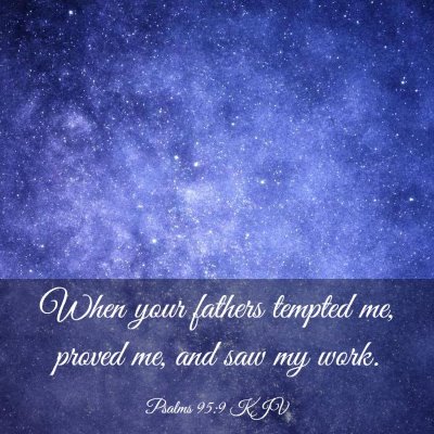 Picture 03 - Psalms 95:9 KJV - When your fathers tempted me, proved me, and saw - Bible Verse Picture