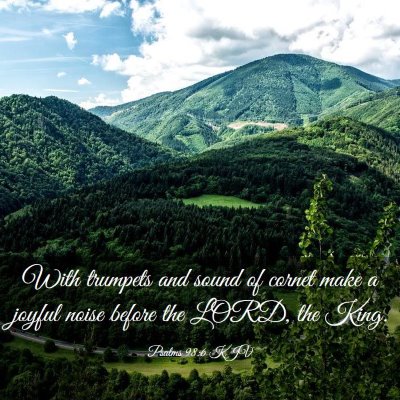 Picture 03 - Psalms 98:6 KJV - With trumpets and sound of cornet make a joyful - Bible Verse Picture