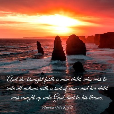 Picture 03 - Revelation 12:5 KJV - And she brought forth a man child, who was to - Bible Verse Picture