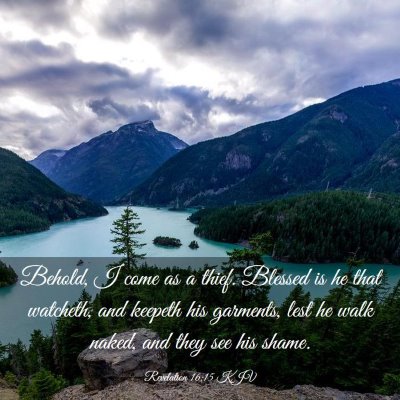 Picture 03 - Revelation 16:15 KJV - Behold, I come as a thief. Blessed is he that - Bible Verse Picture