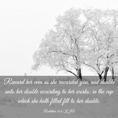 Picture 03 - Revelation 18:6 KJV - Reward her even as she rewarded you, and double - Bible Verse Picture