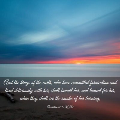 Picture 03 - Revelation 18:9 KJV - And the kings of the earth, who have committed - Bible Verse Picture