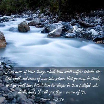 Picture 03 - Revelation 2:10 KJV - Fear none of those things which thou shalt - Bible Verse Picture