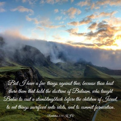 Picture 03 - Revelation 2:14 KJV - But I have a few things against thee, because - Bible Verse Picture