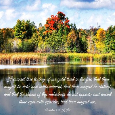 Picture 03 - Revelation 3:18 KJV - I counsel thee to buy of me gold tried in the - Bible Verse Picture