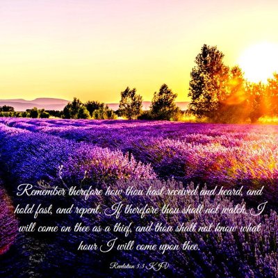 Picture 03 - Revelation 3:3 KJV - Remember therefore how thou hast received and - Bible Verse Picture