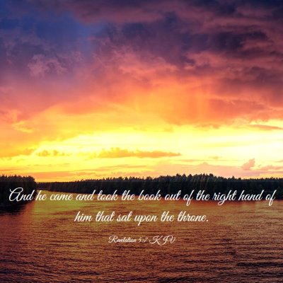 Picture 03 - Revelation 5:7 KJV - And he came and took the book out of the right - Bible Verse Picture