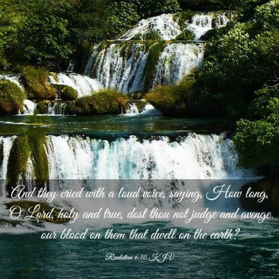 Picture 03 - Revelation 6:10 KJV - And they cried with a loud voice, saying, How - Bible Verse Picture