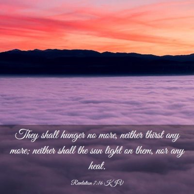 Picture 03 - Revelation 7:16 KJV - They shall hunger no more, neither thirst any - Bible Verse Picture