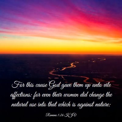 Picture 03 - Romans 1:26 KJV - For this cause God gave them up unto vile - Bible Verse Picture