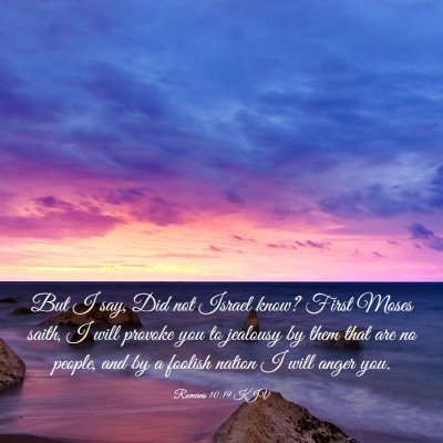 Picture 03 - Romans 10:19 KJV - But I say, Did not Israel know? First Moses - Bible Verse Picture