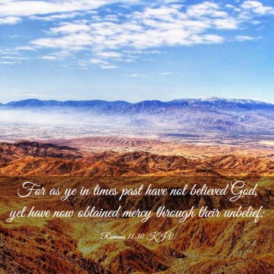 Picture 03 - Romans 11:30 KJV - For as ye in times past have not believed God, - Bible Verse Picture