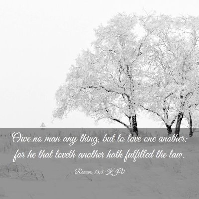 Picture 03 - Romans 13:8 KJV - Owe no man any thing, but to love one another: - Bible Verse Picture