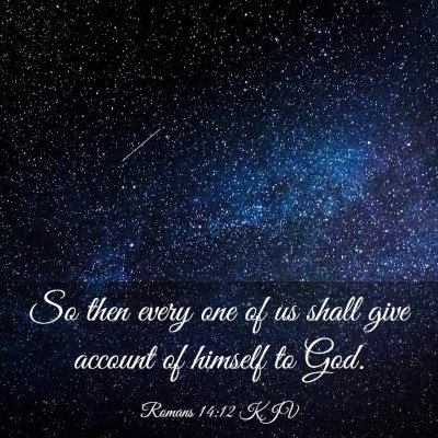 Picture 03 - Romans 14:12 KJV - So then every one of us shall give account of - Bible Verse Picture