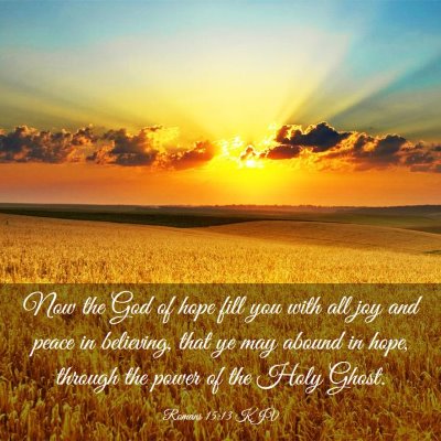 Picture 03 - Romans 15:13 KJV - Now the God of hope fill you with all joy and - Bible Verse Picture