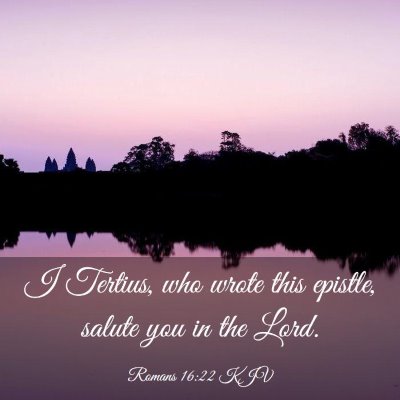 Picture 03 - Romans 16:22 KJV - I Tertius, who wrote this epistle, salute you in - Bible Verse Picture