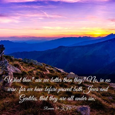 Picture 03 - Romans 3:9 KJV - What then? are we better than they? No, in no - Bible Verse Picture
