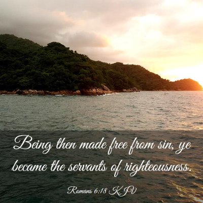 Picture 03 - Romans 6:18 KJV - Being then made free from sin, ye became the - Bible Verse Picture