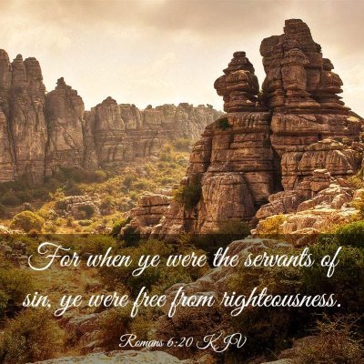 Picture 03 - Romans 6:20 KJV - For when ye were the servants of sin, ye were - Bible Verse Picture