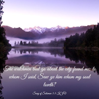 Picture 03 - Song of Solomon 3:3 KJV - The watchmen that go about the city found me: to - Bible Verse Picture