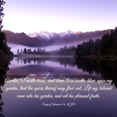 Picture 03 - Song of Solomon 4:16 KJV - Awake, O north wind; and come, thou south; blow - Bible Verse Picture
