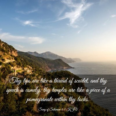 Picture 03 - Song of Solomon 4:3 KJV - Thy lips are like a thread of scarlet, and thy - Bible Verse Picture