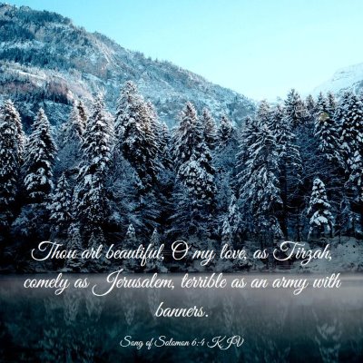 Picture 03 - Song of Solomon 6:4 KJV - Thou art beautiful, O my love, as Tirzah, comely - Bible Verse Picture