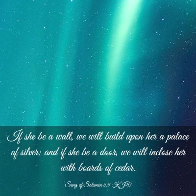 Picture 03 - Song of Solomon 8:9 KJV - If she be a wall, we will build upon her a palace - Bible Verse Picture