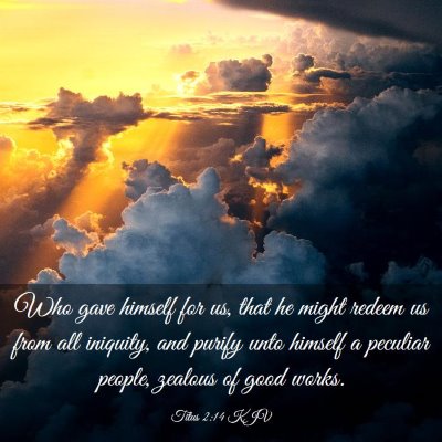 Picture 03 - Titus 2:14 KJV - Who gave himself for us, that he might redeem us - Bible Verse Picture