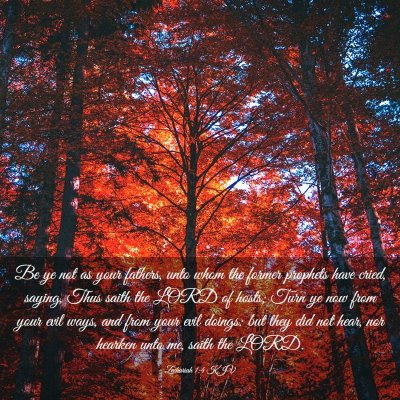 Picture 03 - Zechariah 1:4 KJV - Be ye not as your fathers, unto whom the former - Bible Verse Picture
