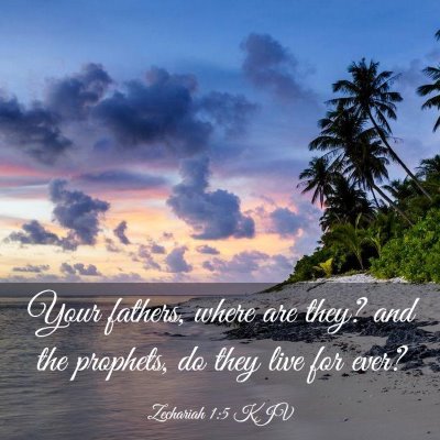Picture 03 - Zechariah 1:5 KJV - Your fathers, where are they? and the prophets, - Bible Verse Picture