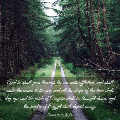 Picture 03 - Zechariah 10:11 KJV - And he shall pass through the sea with - Bible Verse Picture