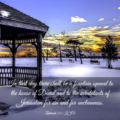 Picture 03 - Zechariah 13:1 KJV - In that day there shall be a fountain opened to - Bible Verse Picture
