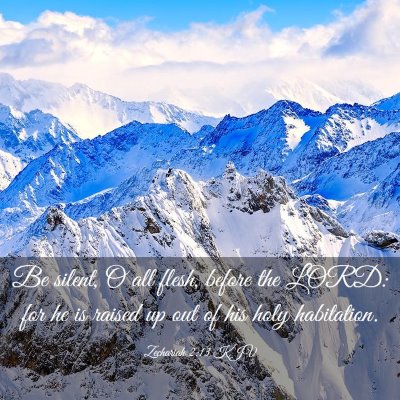 Picture 03 - Zechariah 2:13 KJV - Be silent, O all flesh, before the LORD: for he - Bible Verse Picture