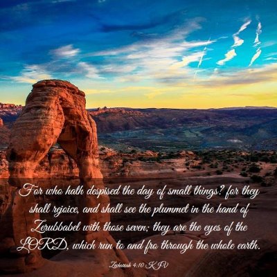 Picture 03 - Zechariah 4:10 KJV - For who hath despised the day of small things? - Bible Verse Picture