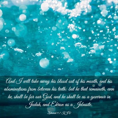 Picture 03 - Zechariah 9:7 KJV - And I will take away his blood out of his mouth, - Bible Verse Picture