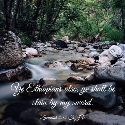 Picture 03 - Zephaniah 2:12 KJV - Ye Ethiopians also, ye shall be slain by my - Bible Verse Picture