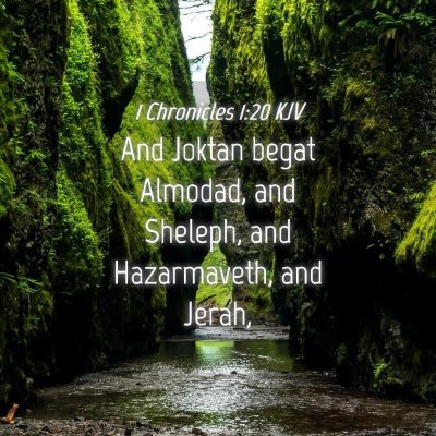 Picture 04 - 1 Chronicles 1:20 KJV - And Joktan begat Almodad, and Sheleph, and - Bible Verse Picture