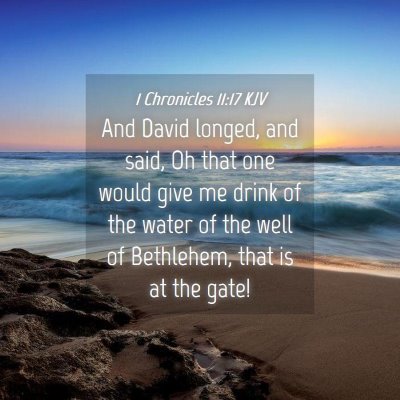 Picture 04 - 1 Chronicles 11:17 KJV - And David longed, and said, Oh that one would - Bible Verse Picture